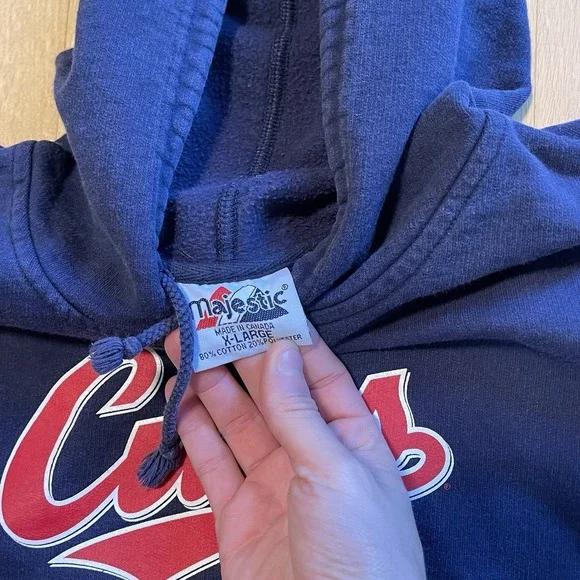 Vintage Chicago Cubs 2003 Playoff Hoodie Sweatshirt Majestic MLB Blue Men XL - Picture 6 of 7